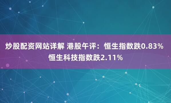 炒股配资网站详解 港股午评：恒生指数跌0.83% 恒生科技指数跌2.11%